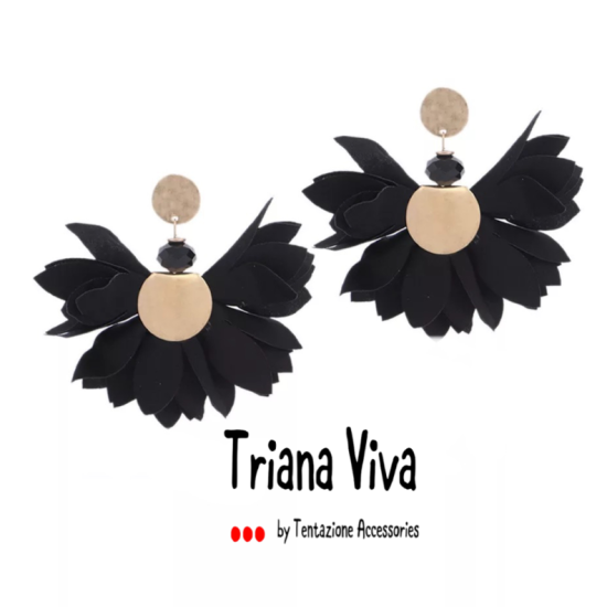 Pendientes flamenca  Clavel negro